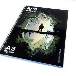 Erasable RPG book with square grid - size: A3