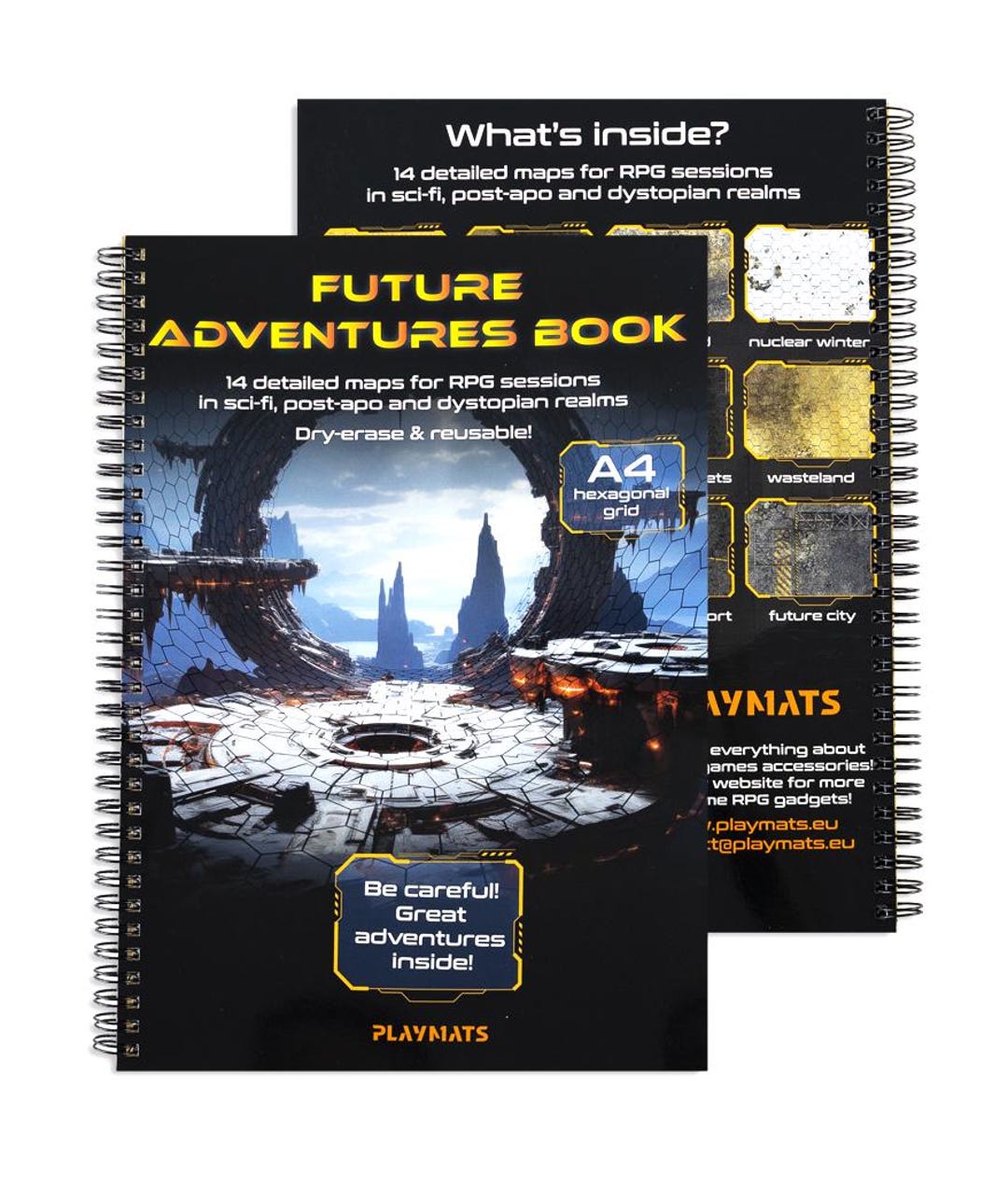 Hexagonal Bool Future Adventures Book: A4 Sci-fi/post-apo Dry Erase Book for RPG Games ...