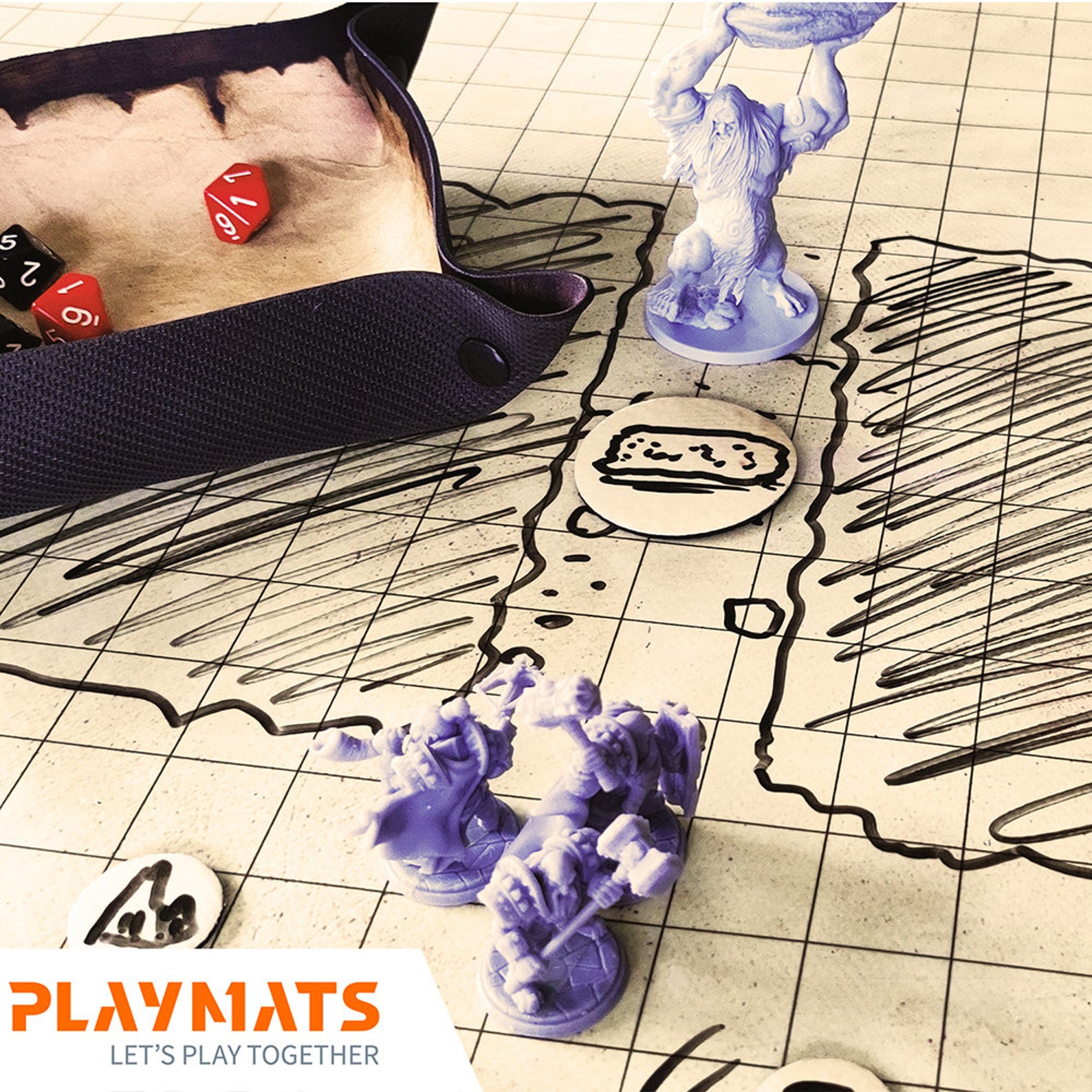 Dryerase RPG Mat 50x50cm With Grid Dry Wipe Battlemat for Etsy
