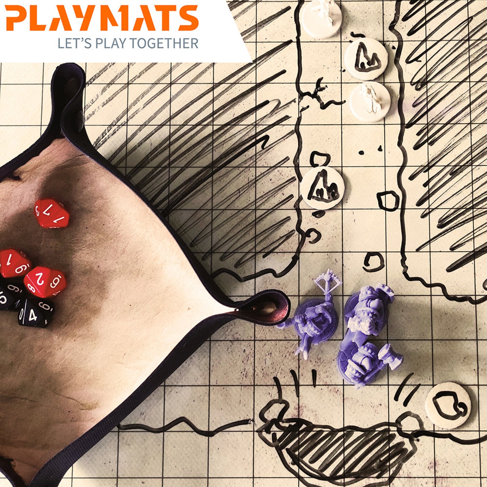 Dryerase RPG Mat 50x50cm With Grid Dry Wipe Battlemat for Etsy
