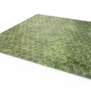 Tapis de combat effaçable à sec pour RPG 50 x 50 cm avec quadrillage - Tapis de combat effaçable à sec pour RPG compatible avec D&D, Pathfinder, World of Darkness - Herbe