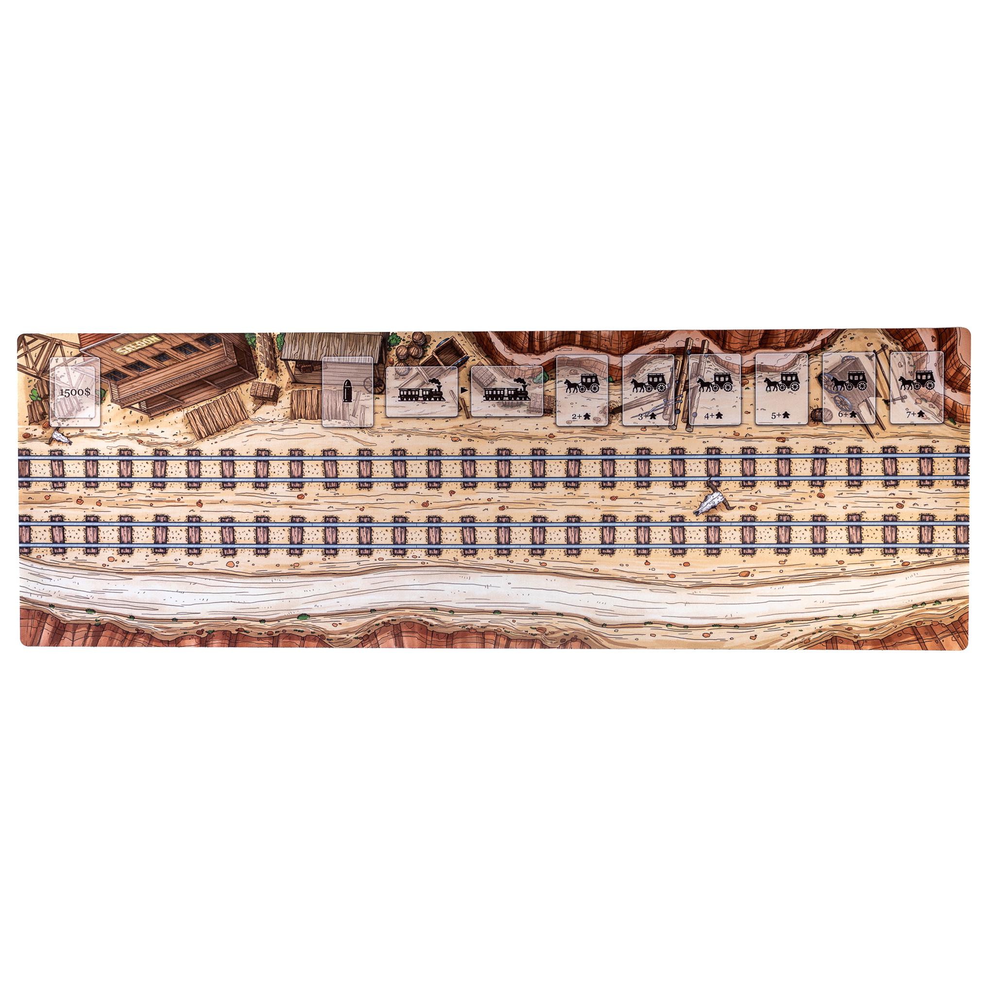 Tapis De Jeu En Caoutchouc Pour Colt Express - 117x40 Cm, Compatible Avec Extensions, Antidérapant