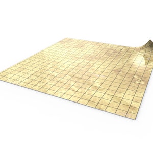 Droog uitwisbare RPG-mat 50 x 50 cm met raster - droog uitwisbare battlemat voor PRG compatibel met D&D, Pathfinder, World of Darkness - Papyrus