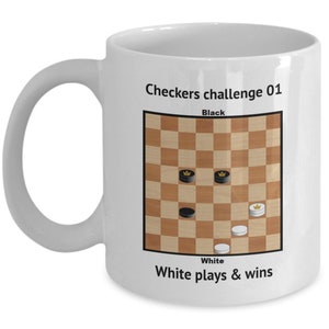 Checkers puzzle 01, draughts puzzle 01, White to move and win