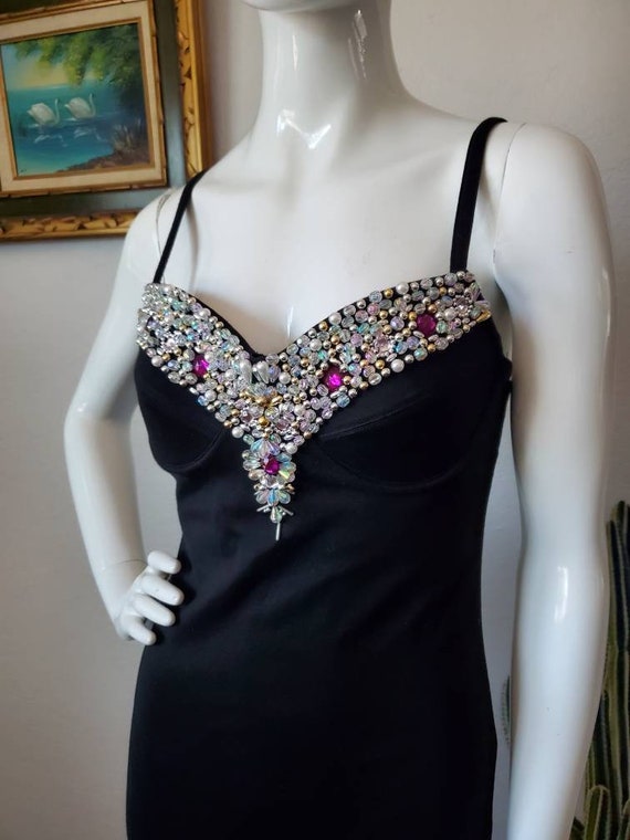 90s Vintage Contempo Casuals Beaded Bra Top Sexy … - image 3