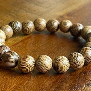 Wenge Wood & Sandalwood Handmade Stretch Bracelet