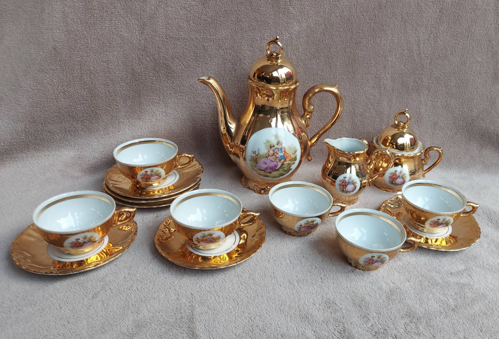 Vintage Bondware Gold Bone China Tea Set Gold Tea Set Etsy