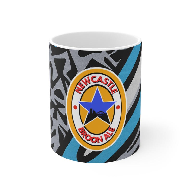 Newcastle Retro Football Strip Logo Mug | Ceramic Coffee Cup 11oz or 15oz image 2