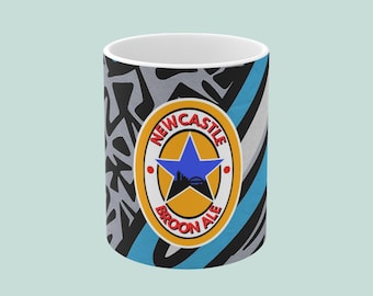 Newcastle Retro Football Strip Logo Mug | Ceramic Coffee Cup 11oz or 15oz