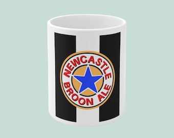 Taza de cerámica con el logo del Newcastle Bronc Ale (fútbol americano) / Taza de café