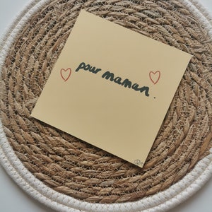 Greeting card for mom with heart, mom greeting card to download, yellow card for mom, card to print