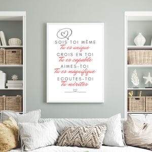 Unique positive affirmation poster to download, positive quote poster for self-confidence, poster for self-esteem print