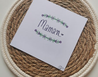 Carte fleurie à télécharger pour maman, carte avec fleurs à imprimer, carte de voeux pour maman, cadeau pour maman