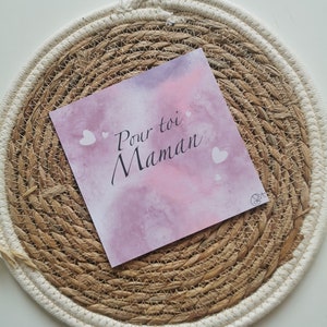 Carte de voeux pour maman à imprimer, carte à télécharger, carte pour maman, carte rose galaxy pour maman