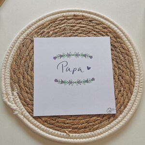 Carte de voeux à imprimer, carte imprimable, carte à télécharger, Carte de voeux fleuri pour papa, carte avec fleurs