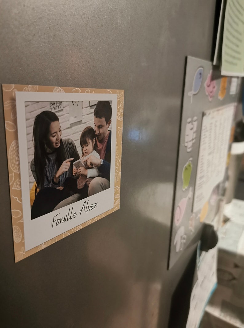 Magnet de frigo personnalisable pour la famille, Aimant de frigo avec photo, cadeau personnalisé papa, photo personnalisable image 6