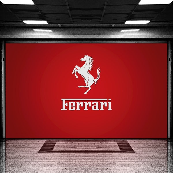 Ferrari Combo Aluminium Garage Wall Sign
