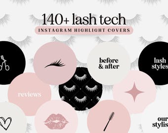 Lash Tech Instagram hoogtepuntcovers Minimale pictogrammen Neutraal Esthetisch IG-verhaalomslagen Boho Instagram-verhaalpictogrammen Beauty Business