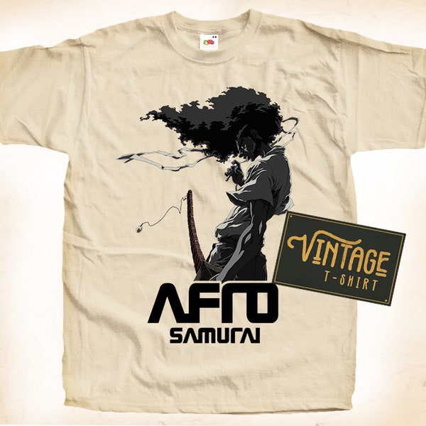 Afro Samurai V1 T shirt Tee Natural Vintage 100% Cotton Movie Poster All Sizes S M L XL 2X 3X 4X 5X