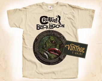 Creature from the Black Lagoon V2 T shirt Tee Natural Vintage Cotton Movie Poster All Sizes S M L XL 2X 3X 4X 5X