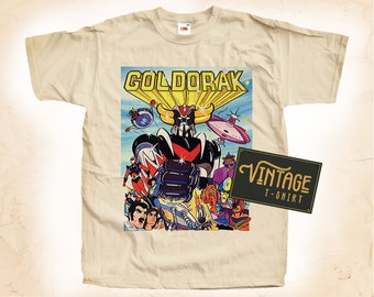 Goldorak T-shirt Tee Natural vintage Cotton Movie Poster Toutes les tailles S M L XL 2X 3X 4X 5X
