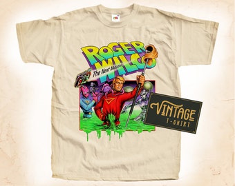 Space Quest Roger Wilco T shirt Tee Natural Vintage Cotton Movie Poster Beige All Sizes S M L XL 2X 3X 4X 5X