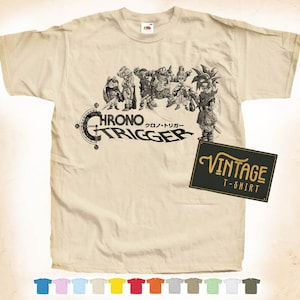 Black Print: Chrono Trigger V1 T SHIRT Tee Vintage Poster Natural 