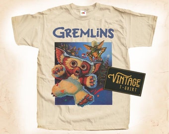 Gremlins V3 T-shirt Tee Natural Vintage Cotton Movie Poster Tutte le taglie S M L XL 2X 3X 4X 5X