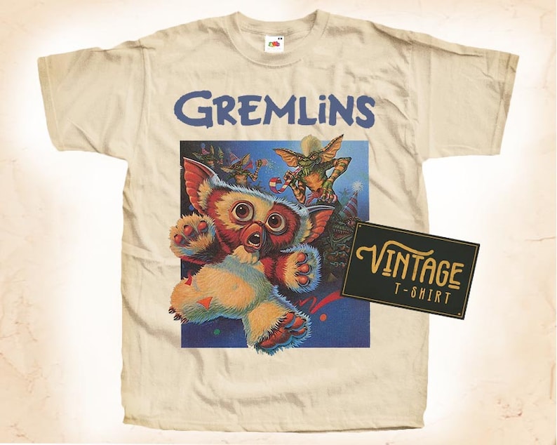 Gremlins V3 T-shirt Tee Natural vintage Cotton Movie Poster Toutes les tailles S M L XL 2X 3X 4X 5X image 1
