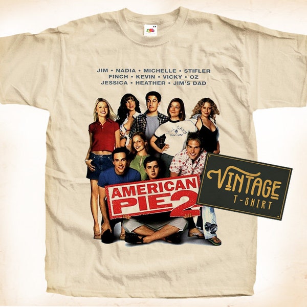 American Pie T shirt Tee Natural Vintage 100% algodón Movie Poster Todos los tamaños S M L XL 2X 3X 4X 5X