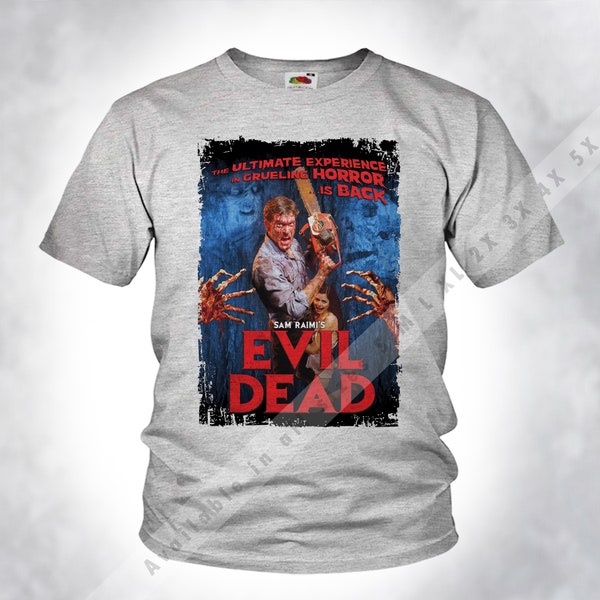 Vintage EVIL DEAD V3 T-shirt Tee Old Style Men Unisex Sport heather Grey DTG Print Sizes s m l xl 2x 3x 4x 5x