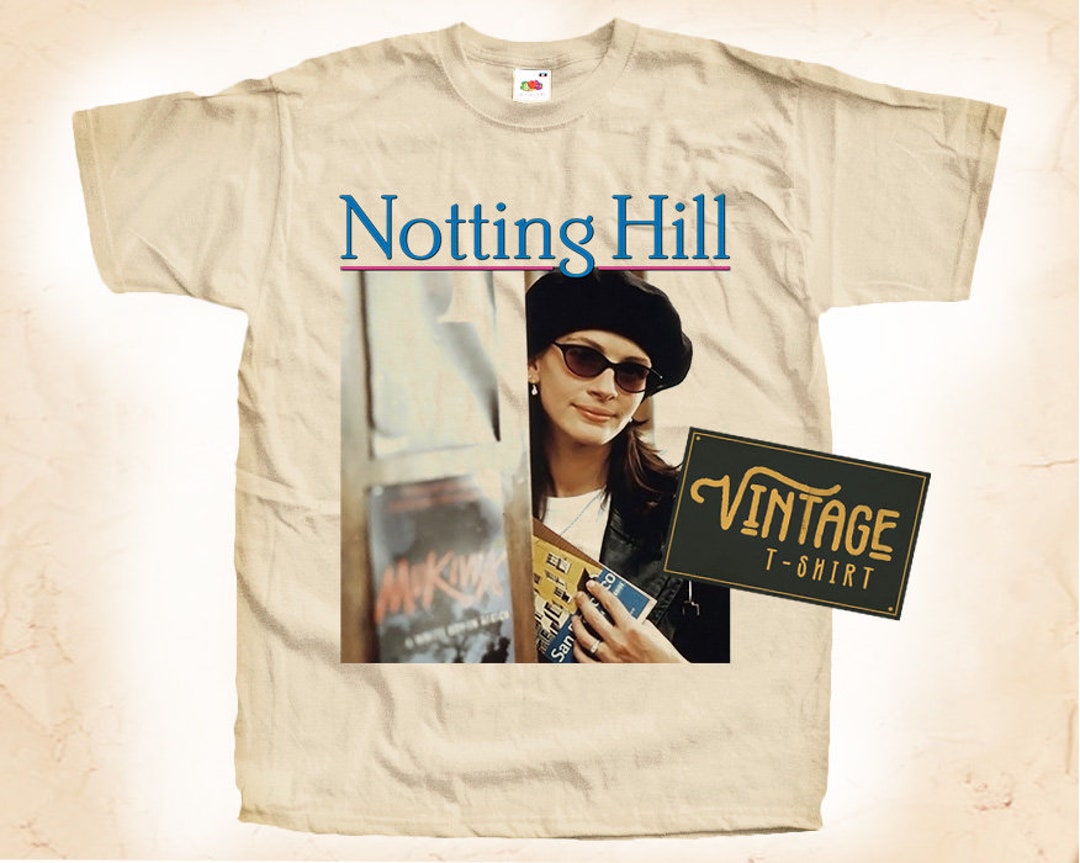 Notting Hill V1 T Shirt Tee Natural Vintage Cotton Movie Poster Beige