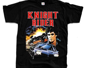 Knight Rider V2 T shirt Tee BLACK Cotton Movie Poster All Sizes S M L XL 2X 3X 4X 5X