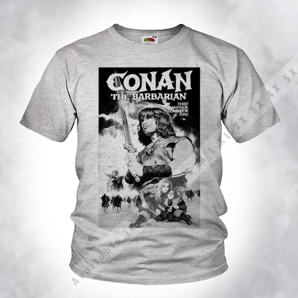Vintage CONAN The Barbarian v15 black white Old Style Men Unisex Sport heather Grey DTG Print Sizes s m l xl 2x 3x 4x 5x