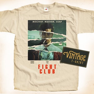 T-shirt FIGHT CLUB V1 T-shirt Affiche de film en coton vintage naturel toutes tailles S M L XL 2X 3X 4X 5X image 1