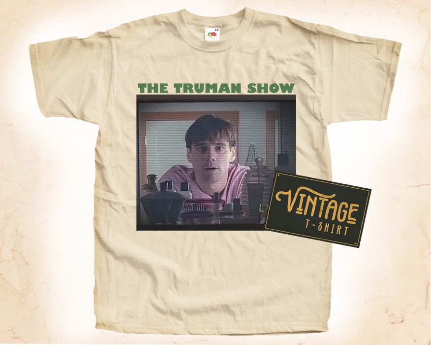 The Truman Show T Shirt Tee Natural Vintage Cotton Movie Poster 