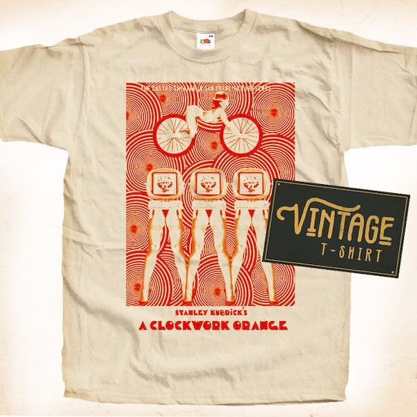A Clockwork Orange V1 T shirt Tee Natural Vintage 100% Cotton Movie Poster All Sizes S M L XL 2X 3X 4X 5X
