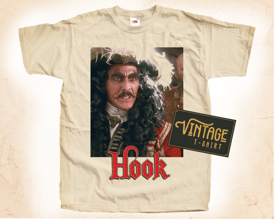 Hook Captain T Shirt Tee Natural Vintage Cotton Movie Poster All Sizes S M L XL 2x 3x 4x 5x