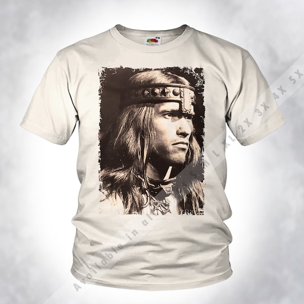 VINTAGE Conan The Barbarian V35 T shirt Tee Natural Beige Old Style Men Unisex DTG Print Sizes s m l xl 2x 3x 4x 5x