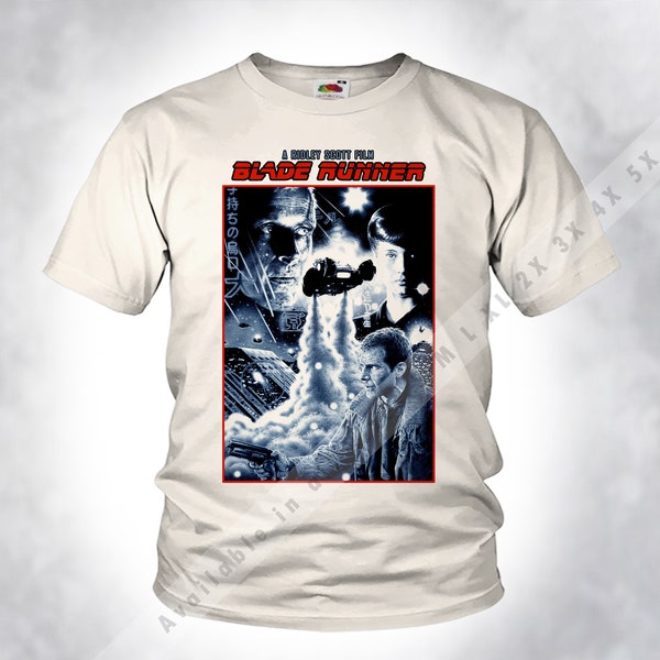 Vintage Blade Runner V6 CAMISETA CAMISETA Natural Beige Old Style Men Unisex DTG Print Sizes s m l xl 2x 3x 4x 5x