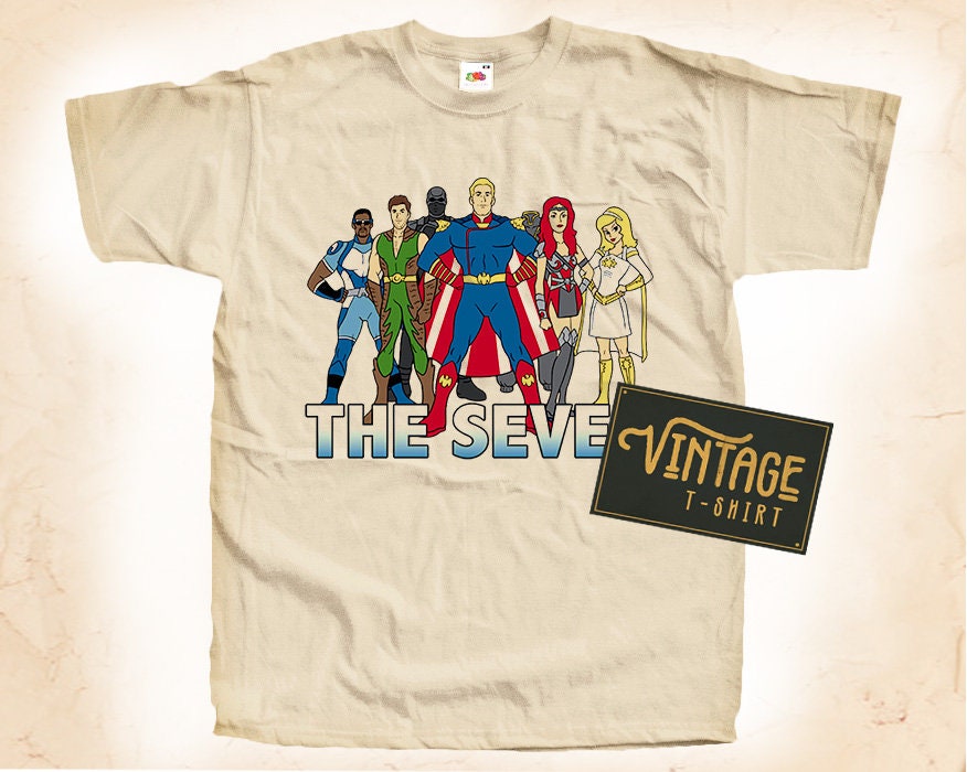 Seven the Boys T Shirt Tee Natural Vintage Cotton Movie Poster 