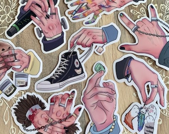 BLEIBE Hand-Aufkleber | 8er Pack | Matte wasserdichte Vinyl Kpop Aufkleber | Laptop, Telefon, Journaling