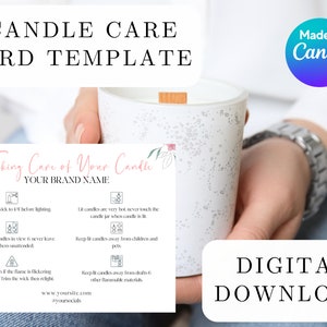 Candle Care Card Template