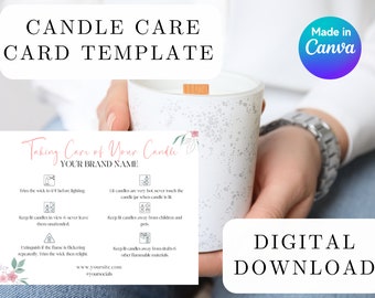Candle Care Card Template