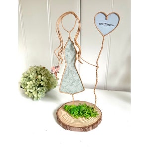Papierdrahtfigur mit Herz, Geschenk ,personaliesiert