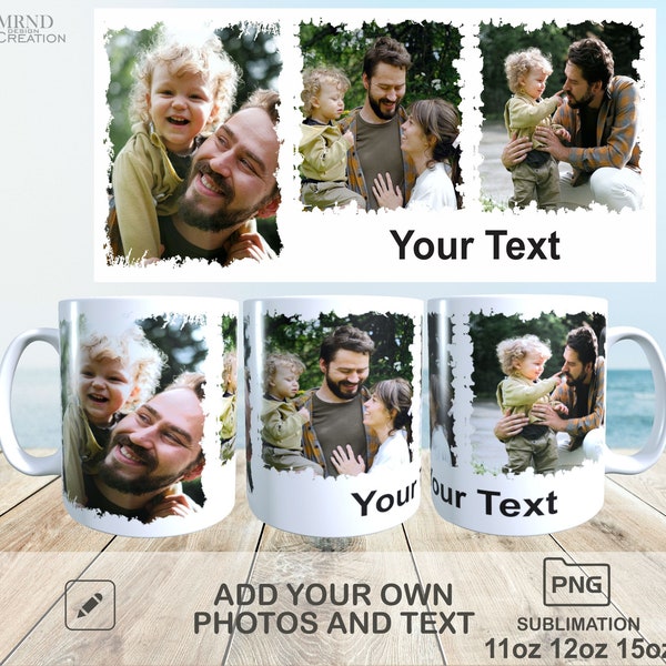 Personalized 3 Photo Sublimation Coffee Mug