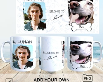 Dog Photo Mug Wrap PNG | Sublimation Template (11oz 15oz)