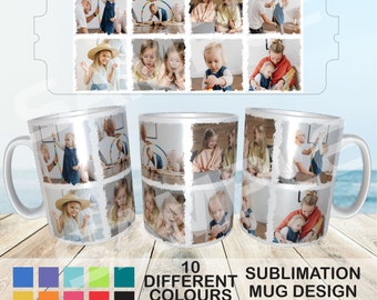 Family Mug Wrap PNG | Family Mug Wrap | Photo Mug Collage Template | Photo Mug Collage | Creative Mug Design Template | Photo Mug Template