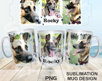 Dog Photo Collage Mug PNG | Sublimation Design (11oz 15oz)