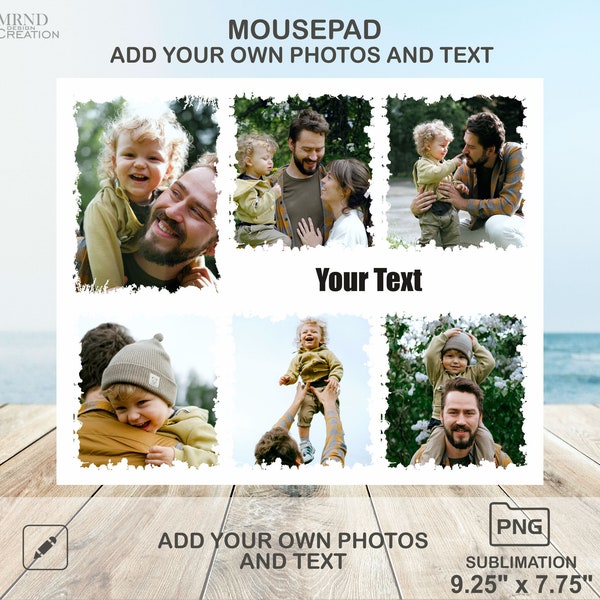 Personalized 6 Photo Sublimation Mouse Pad Design